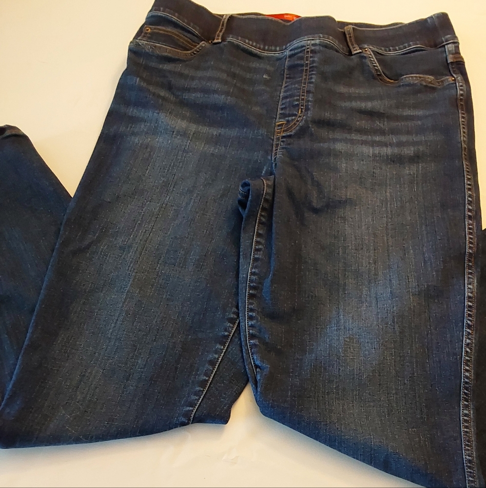 SPANX Blue Straight Leg Skinny Leg Jeans Tall